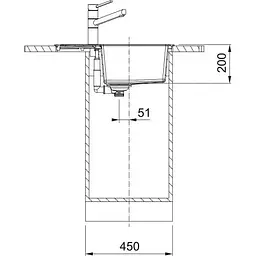 Кухонна мийка Franke Sirius 2 тектонайт, прямокут., з крилом, 620х500х200мм, чаша - 1, врізна, бежевий - мініатюра 3