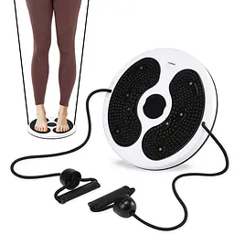 Диск здоров'я для талії Cornix Twisting Waist Disc з еспандерами White/Black XR-0451 - мініатюра 2