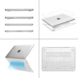 Пластикова накладка (верх та низ) HardShell Case для Apple MacBook Air 15.3` M2 A2941 2023 Crystal Grey [98197] - мініатюра 4