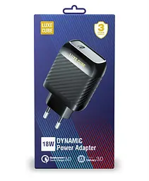 Мережевий зарядний пристрій Luxe Cube Dynamic 18W (1USBх3A) Чорний (4446689880896)
