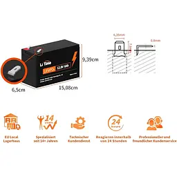 Акумулятор Li Time LiFePO4 12V [12.8V/6Ah/76.8Wh] [123758] - мініатюра 5
