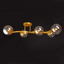 Люстра стельова Brille в спальню Е27 60W G (BR-01 643C/5) - мініатюра 4