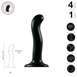 Фалоімітатор Strap-On-Me Dildo Plug PG L 18 см чорний - мініатюра 3
