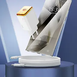 МЗП Hoco N54 Monsoon PD45W (1USB-C) + кабель Type-C to Type-C White - мініатюра 3