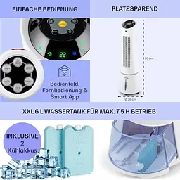 Охолоджувач повітря Klarstein Skyscraper Ice Smart 4-в-1 (10040206) - мініатюра 5