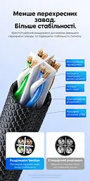 Мережевий патч-корд Ethernet Vention 1 м LAN-кабель з двома роз'ємами RJ45 8P8C Cat6A UTP 10 Гбіт/с з гнучкими фіксаторами для зручного підключення й від'єднання з рельєфною ПВХ-оболонкою для кращого зчеплення у чорному виконанні з чорними корпусами роз'ємів і напівпрозорими синіми корпусами штекерів (ISCBF) - мініатюра 6