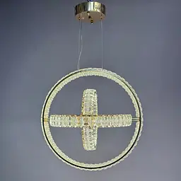 Дизайнерська підвісна LED-люстра для вітальні Linisoln 009-50*40*30 FG, 90 Вт, ширина 50×40×30 см - мініатюра 4