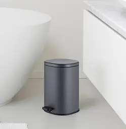 Відро для сміття Mixxus Premium Olivary-TC0105 Graphite з плавним закриттям, овальне, 5 л, графіт (MI7063) - мініатюра 4