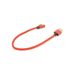 Дата кабель USB 2.0 AM to USB-C 0.25m QC3.0 PD 90° corner braided red Voltronic (YT-USB-TypeC-2.0m/R) - мініатюра 2