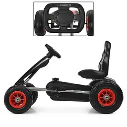 Карт педальний Bambi kart M 4036-2 надувні колеса Чорний - мініатюра 3