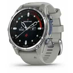 Смарт-годинник Garmin Descent Mk3 43 mm Stainless Steel with Fog Gray Silicone Band (010-02753-04/03)