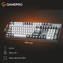 Клавіатура GamePro Genesis Metallic Outemu Red Swithes USB Gray (MK144G) [152671] - мініатюра 19
