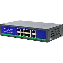 PoE комутатор 8ch 100Mbps+2G uplink