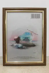 Фоторамка 13х18, світлий горіх із золотою вставкою, 1515-х052, Скло + Картон