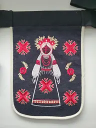 Ладунка Мотанка з вишивкою чорна, кишенька з вишивкою, гаман жіночий - мініатюра 2