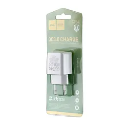 Мережевий зарядний пристрій Hoco C98A Proton single port QC3.0 charger ( EU ) Білий - мініатюра 2