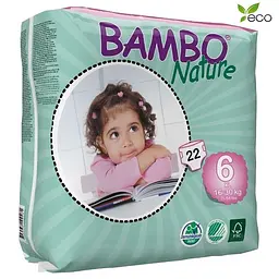 ЕКО Підгузки Bambo Nature. Розмір 6 (XL 16-30 кг). 22 штуки. Bambo Nature (31013601)
