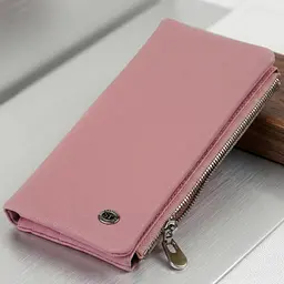 Вертикальний рожевий гаманець на кнопці жіночий ST Leather 19201