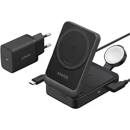 Бездротовий зарядний пристрій Anker MagGo 3-in-1 Qi2 Black (A2918) [162989]
