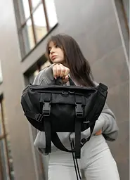 Жіноча сумка бананка Sambag Dynamicdart чорна 38 × 21 × 7 см (80411065) - мініатюра 6