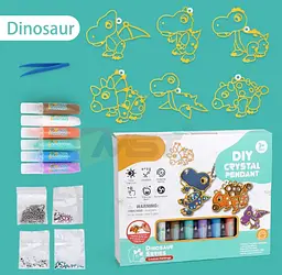 Набір для творчості "Dino" 9045E, брелоки, розмальовка, намистини, фарба - мініатюра 4