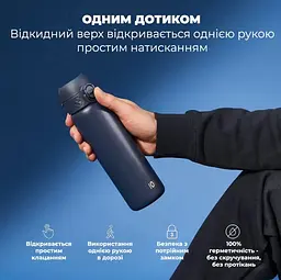Пляшка для води металева вакуумна ION8 500 мл Vacuum Insulated Navy (I8TS500NAVY) - мініатюра 3