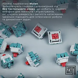 Клавіатура Epomaker EP64 Mulan Black механічна бездротова (EP64-B-M) - мініатюра 17