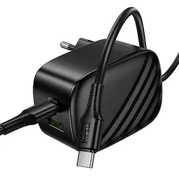 МЗП Hoco CS101A Folding PD20W+QC3.0 (1USB-A/1C) + кабель Type-C to Type-C Black - мініатюра 5