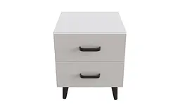Тумба Віва 2 на конусних ніжках Ferrum-decor 41x35x40 Чорний метал ДСП Білий 16 мм (FRD-106815) - мініатюра 3
