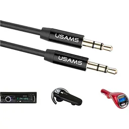 Кабель Usams YP-01 3.5 mm to 3.5 mm 1m Black [53007] - мініатюра 5