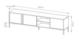 Тумба під телевізор Perfect Home Даст / Dast 3-дверна 3D/203 Беж (PFH-091010) - мініатюра 5
