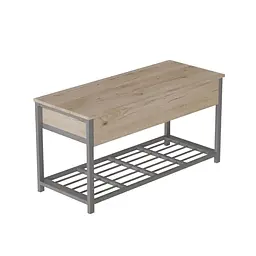 Банкетка з ящиком Ferrum-decor Дрейк 2 550x1200x400 метал Сірий ДСП Дуб Сан-Марино 16 мм (FRD-103081)
