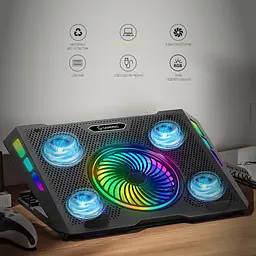 Охолоджувальна підставка для ноутбука GamePro Black (CP740) - мініатюра 7