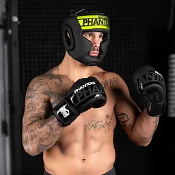 Боксерський шолом Phantom Athletic Apex Face Saver Black/Neon Yellow - мініатюра 3