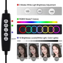 Набір блогера Puluz Ring USB LED lamp PKT3047B 6.2" + table mount (PKT3047B) - мініатюра 2