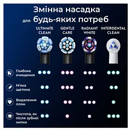 Насадка для зубної щітки Oral-B iO Ultimate Clean Black 4 шт. (8700216199483) - мініатюра 9