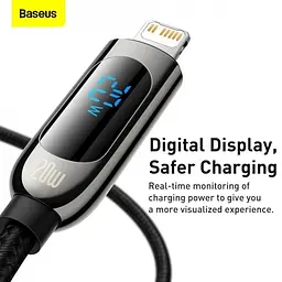 Кабель Baseus Display Cable Type-C to Lightning 20W 1m CATLSK-01 Black - мініатюра 3
