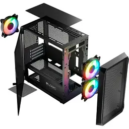 Корпус для ПК Logic concept PORTOS MESH+GLASS ARGB fans 3x120mm BLACK (AM-PORTOS-10-0000000-0002) - мініатюра 11