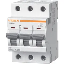 Автоматичний вимикач Videx Resist RS6 3п 50А 6кА С (VF-RS6-AV3C50)