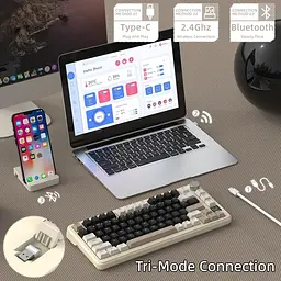 Клавіатура Attack Shark X85 Pro RGB Linear Blueberry Switches Wireless Cheese White (AS-6972792471099-CW) [166721] - мініатюра 4
