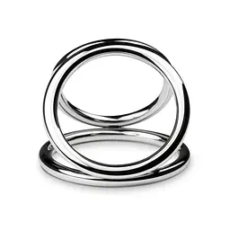 Потрійне ерекційне кільце Sinner Gear Unbendable Triad Chamber Metal Cock and Ball Ring Large - мініатюра 3