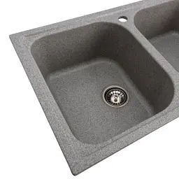 Кухонна мийка Platinum 7950 Equatoria гранітна глянцева з кріпленням 79x50 см сіра (000035795) - мініатюра 4