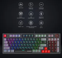 Клавіатура ігрова механічна GamePro GPMK-120 Black USB Red Switch - мініатюра 4