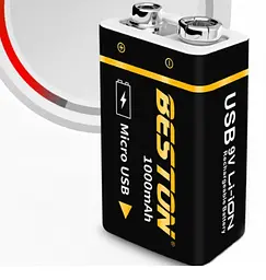 Акумулятор Beston USB крона 9v Li-ion 1000mAh - мініатюра 6