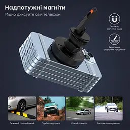 Автомобільний зарядний пристрій Choetech T205-F Black бездротова зарядка, магнітне кріплення (43-00139) - мініатюра 9