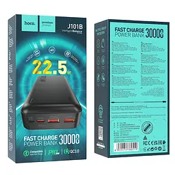Power Bank Hoco J101B Astute 22.5W fully compatible power bank (30000mAh) Чорний - мініатюра 2