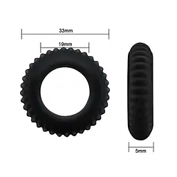 Ерекційне кільце Titan Cock Ring чорне - мініатюра 7