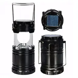 Туристичний ліхтар-лампа CAMPING MH-5800T 6+1 LED на сонячній батареї, чорний