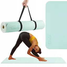 Килимок (мат) спортивний 4FIZJO TPE 180 x 60 x 0.6 см для йоги та фітнесу Mint/Grey (P-5907739317070)