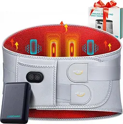 Масажний пояс ALLJOY AJHV2E10 з підігрівом вібрацією та акумулятором 10000 mAh сірий (SKU-104)